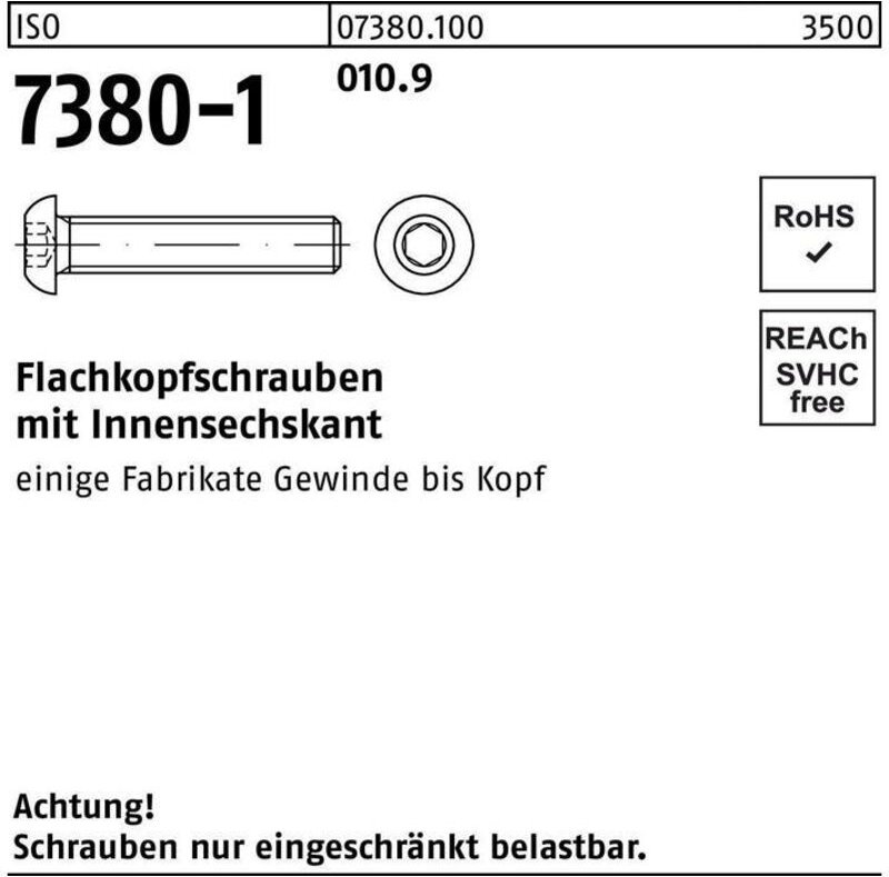 Thumbnail - Flachkopfschraube iso 7380-1 m.Innensechskant m 5 x 45 010.9