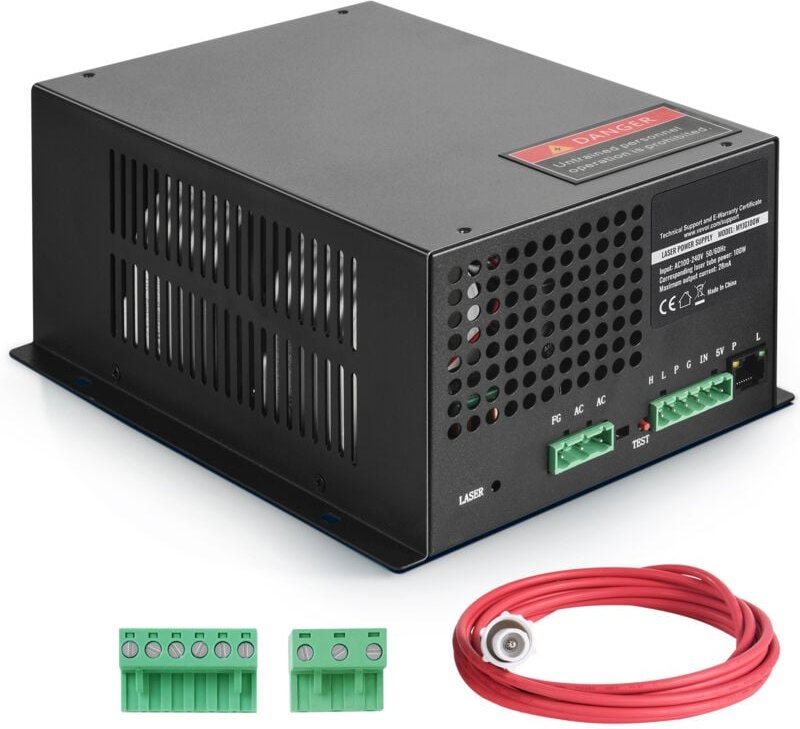 100 w CO2-Laser-Netzteil – Konstantstromschutz, schnelle Wärmeableitung, ideal für Lasergravierer und -schneider, kompat...