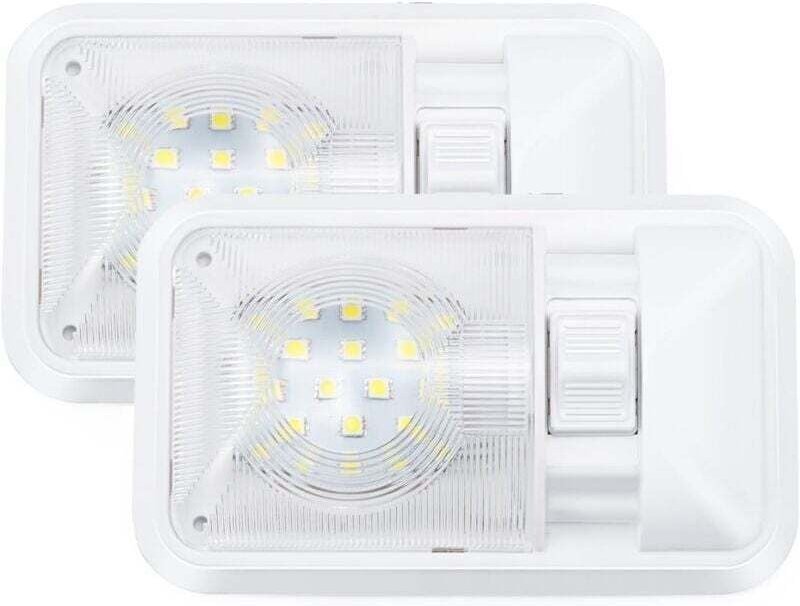 x 12V LED-Lampen für Autoinnenraum, Wohnwagen, 800lm, natürliches weißes Licht mit Schalter für Auto, LKW, Anhänger, Woh...