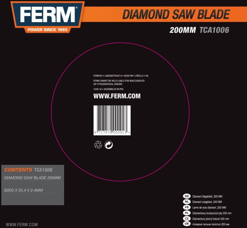 Diamant-Sägeblatt 200mm für TCM1011