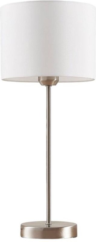 Lampenwelt - Tischlampe 'Annatina' aus Textil für Schlafzimmer von Lindby