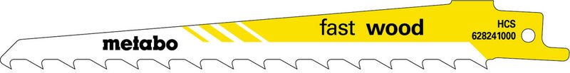 Metabo - 5 Säbelsägeblätter 'fast wood' 150 x 1,25 mm, hcs, 8,5 mm/ 3 tpi 5 Stk