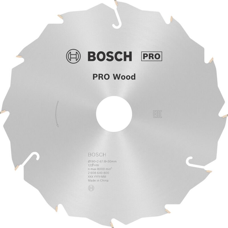 Bosch PRO Wood Kreissägeblatt 190 x 2,4 x 30 mm - 2608640800