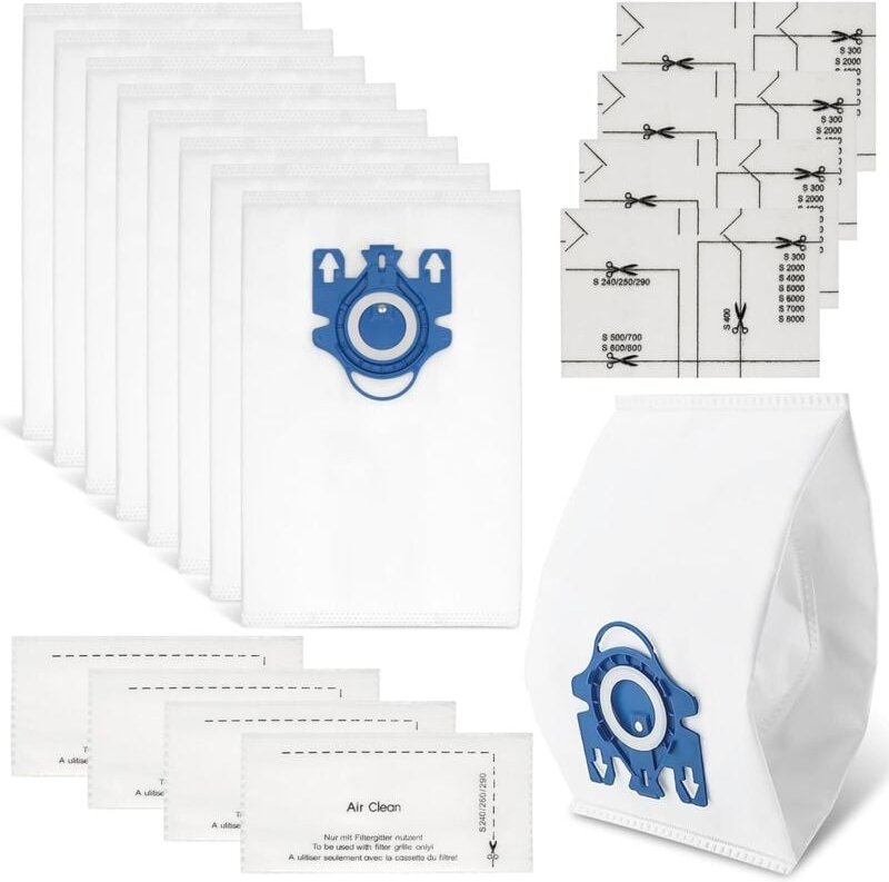 Staubbeutel kompatibel mit Miele Staubsauger, geeignet für Miele gn Serie S2 S5 S8, Complete C2/C3, Classic C1 Staubsaug...