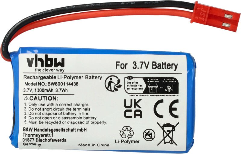 Vhbw - Akku kompatibel mit Quadcopter 20C Drohne Multicopter Quadrocopter (1000 mAh, 3,7 v, Li-Ion)