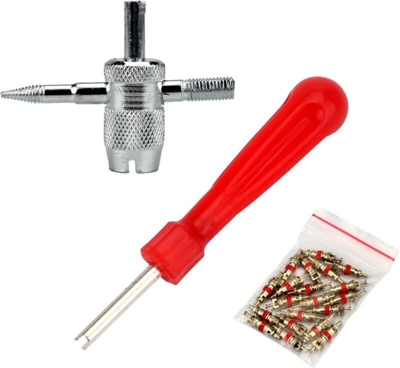 Thumbnail - Ersandy - Reifenventil-Werkzeug, Autoreifen-Reparatur-Werkzeug-Set, Reifenventil-Reparaturwerkzeug, Ventilkernentferner ...