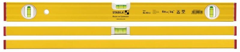 Wasserwaage Type 80 AS-2 Aluminium Richtwaage Messwerkzeug 60 - 200 cm, Ausführung: Type 80 AS-2, 120 cm - Stabila