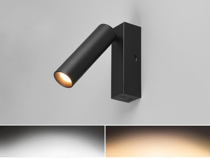 Led Wandstrahler ambala Schwarz, dimmbar & Lichtfarbe wählbar, Breite 4cm