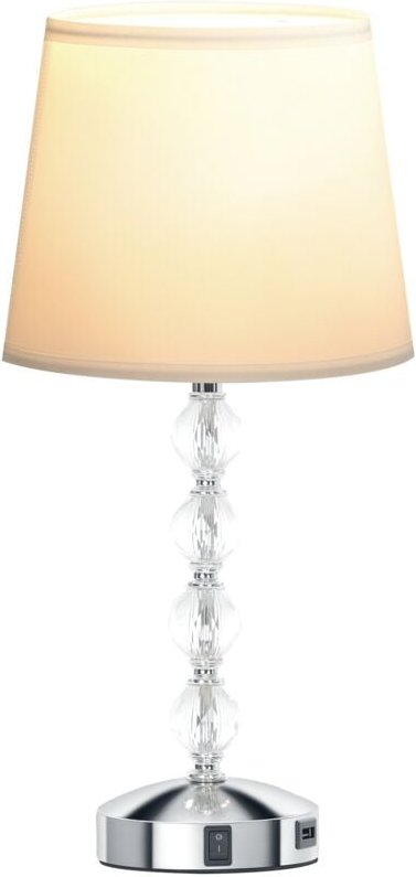 Tischlampe led Tischleuchte usb Aufladbar, Kristall Nachttischlampe, Lampensockel E27, für Wohnzimmer Schlafzimmer, Glas...