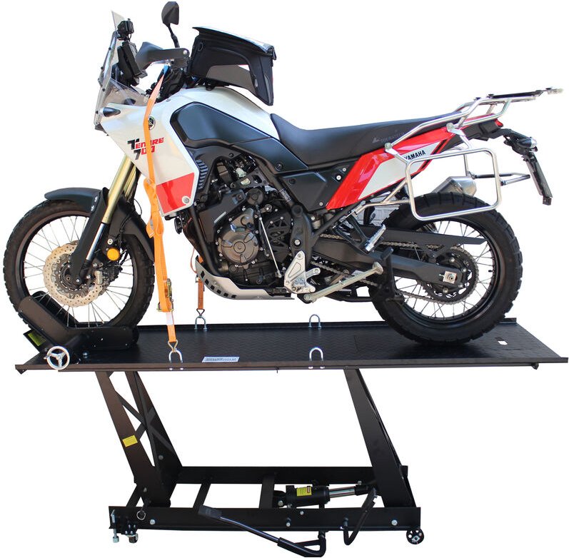 Motorradhebebühne hydraulisch 450 kg Extra-Breit 67,5 cm Montagebühne Montagerampe Heber schwarz