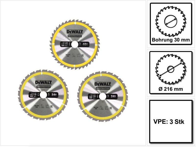 Kreissaegeblatt-Set 3-tlg. - Dewalt