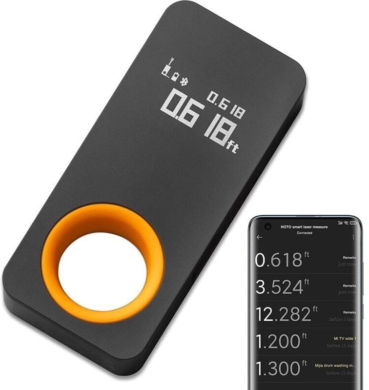 Ymyny - 98ft Laser-Entfernungsmesser, tragbarer digitaler Mini-Laser, Genauigkeit ±2mm, Bluetooth, OLED-Display, Längenm...