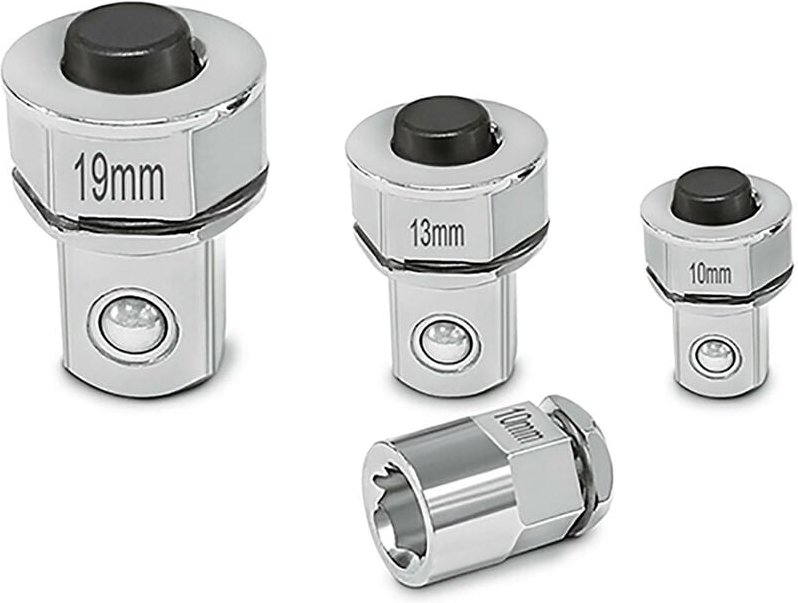 Adapter für Knarrenschlüssel, 4-tlg., 1/4'-3/8'-1/2' + Bi