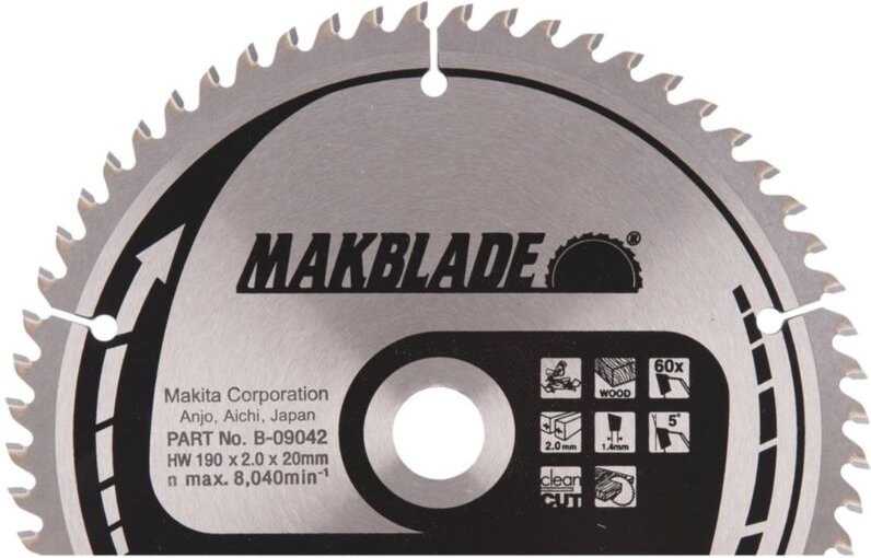 Makita Kreissägeblatt, MAKBLADE 190 x 20 mm, 60 Zähne