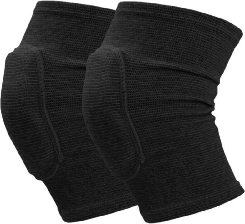 2er-Set elastische Knieschoner für Kinder, CRT, Max Sport, Handball, Volleyball, Basketball, Unisex, Schwarz, Größe S