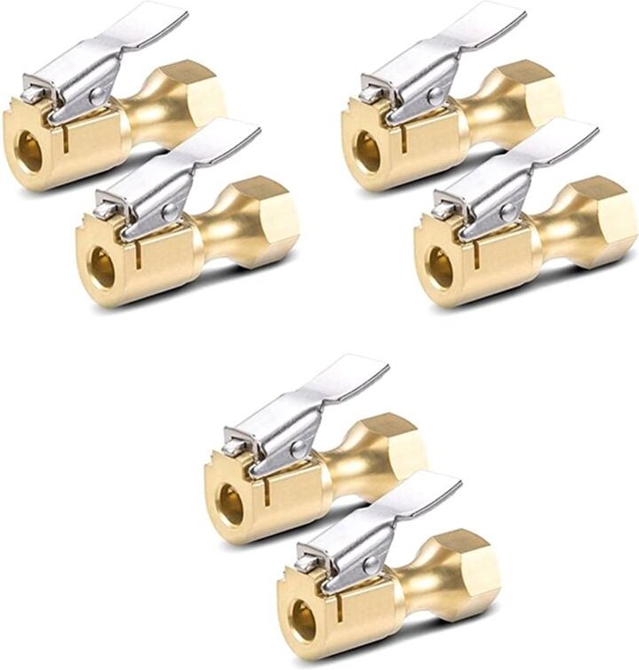 6-teiliges Luftfutter, robustes geschlossenes Durchflussschloss über dem Reifenfutter mit Clip für Kompressorzubehör für...