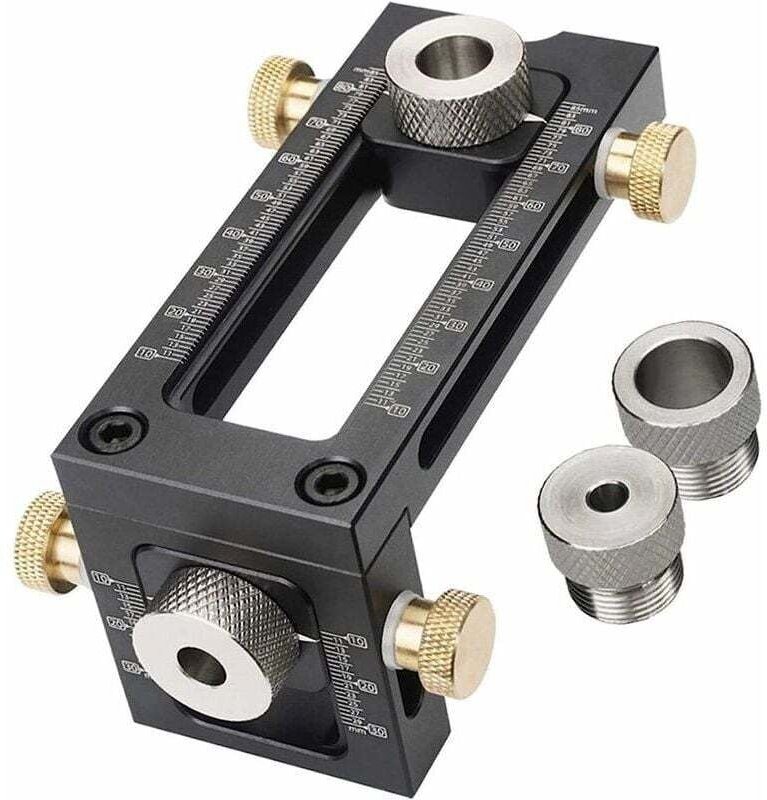 Gabarit 2 und 1 für die Arbeit mit Holz, Gabarit für verstellbare Taschen, Kit zur Führung von 4 Löchern 6/8/10/12 mm, K...