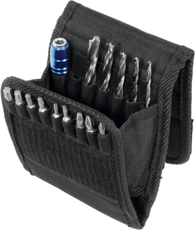 Holzspiralbohrer-Bits-Sortiment in Falttasche, 15-teilig - Fisch