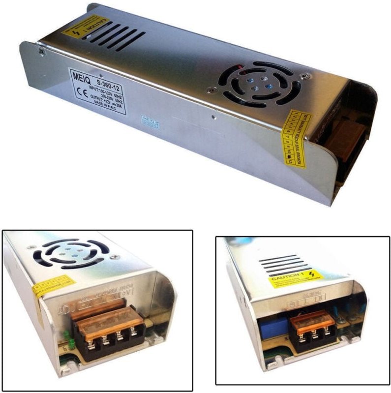 Trade Shop Traesio - Trade Shop - 220V-12V schlankes stabilisiertes netzteil transformator 30A 360W trimmer -