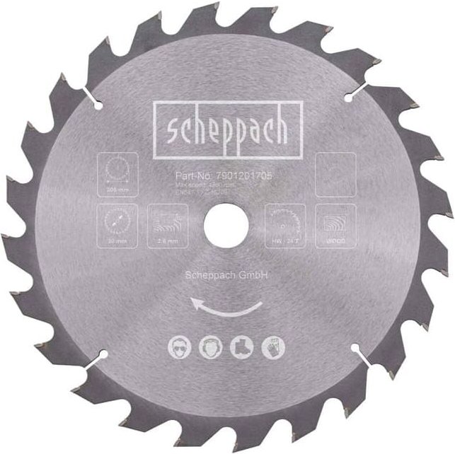 Scheppach - hw Sägeblatt 305x3,0x30mm 24Z Hartmetall Kreissägeblatt für Kappsägen