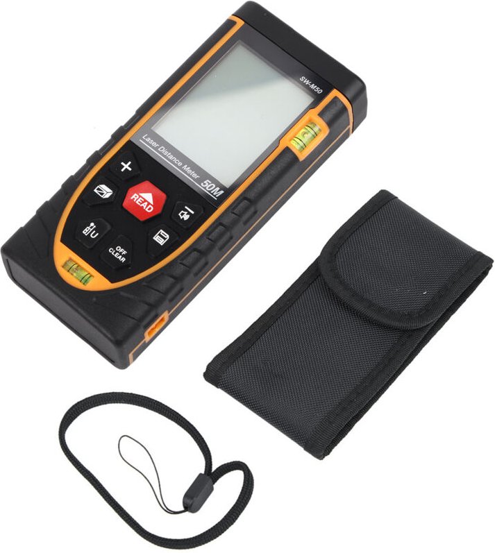 Digitaler Entfernungsmesser von 1 mm bis 40/60/80/100 m mit großem, hintergrundbeleuchtetem LCD-Bildschirm und Libelle f...