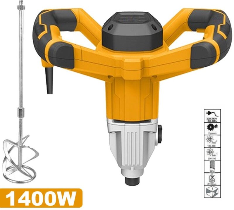 Trade Shop - mörtelmischer 1400 watt bohrmaschine zementklebermischer mit M14 schneebesen -