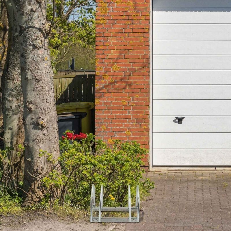 Bodenfahrradstander fur 2 fahrrader verzinkter stahl