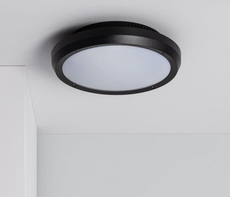 Runde Außendeckenleuchte Curio IP65 schwarz schwarz