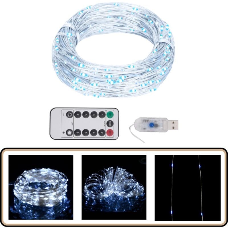 LED-Lichterkette mit 300 LEDs Kaltweiß 30 m - LED-Lichterkette - Lichterkette - Weihnachtsdeko - Outdoor-Beleuchtung - I...