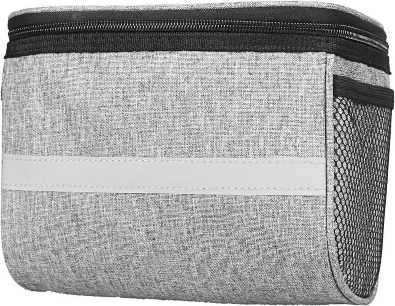 Fahrrad-Lenkertasche - s - 21 x 13 x 16,5 cm, grau, wasserdicht, Fahrradkorbtasche mit Touchscreen, Kühlgurt, Fahrrad-Fr...