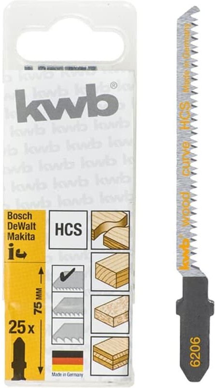 KWB 25x Stichsägeblatt T 101 AO für Weichholz, Sperrholz, Zubehör Stichsäge