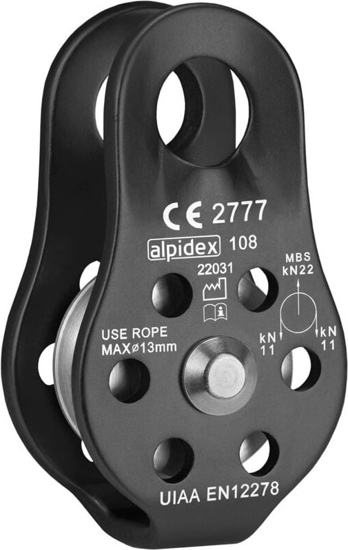 22 kn Flaschenzug - Fester Flaschenzug - für Textilseile bis 13 mm Durchmesser - EN12278