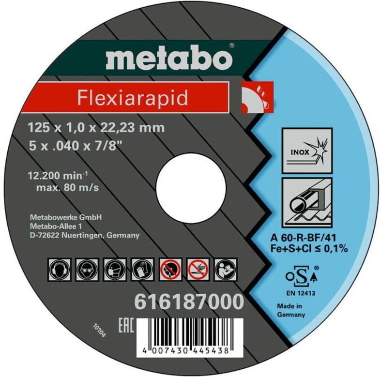 Thumbnail - Flexiarapid Edelstahl TF 41 - 125 x 1,0 x 22,2 3 Metabo