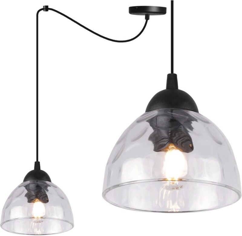 Venice Spider Hängelampe 1 Flach, Klarer Lampenschirm E27