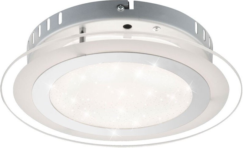 Led Deckenleuchte Deckenlampe Sternenhimmeleffekt Schlafzimmerlampe Chrom, Glas opal, 18W 1250lm warmweiß-kaltweiß, DxH ...