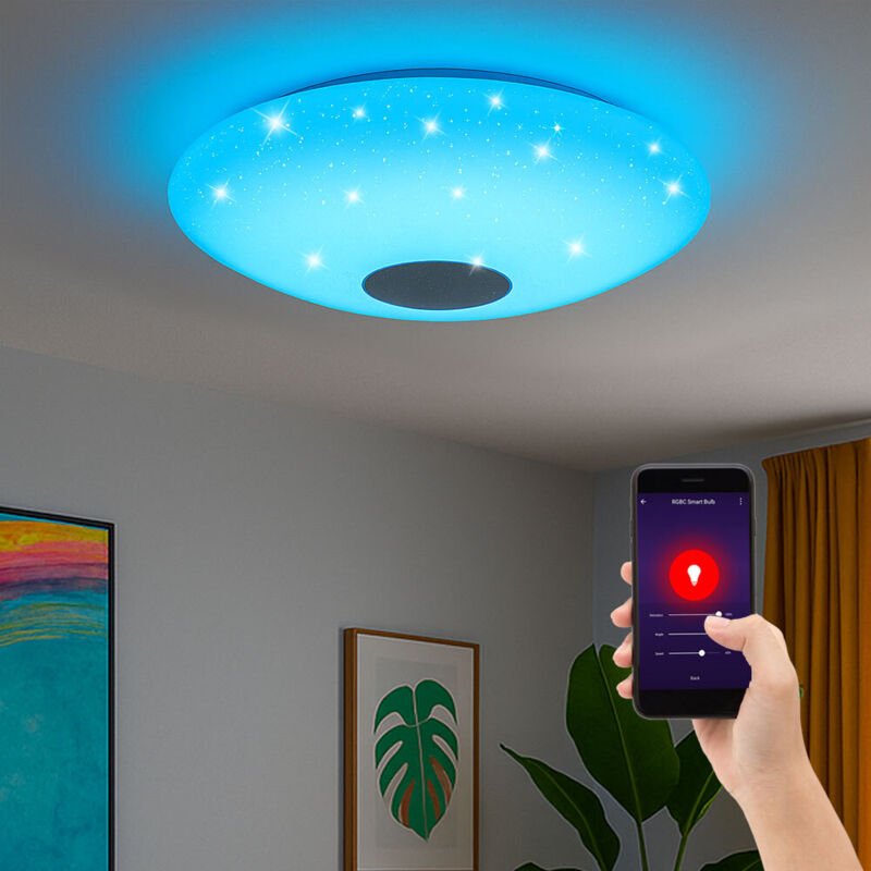 Smart Home Deckenleuchte RGB LED CCT Wohnzimmerleuchte Bluetooth Deckenlampe App Sternen Effekt, Farbwechsler dimmbar, 1...