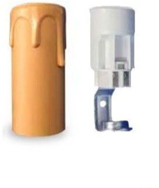 GSC - Lampenfassung + Kerzenbezug E14 26x65mm Creme 2203362