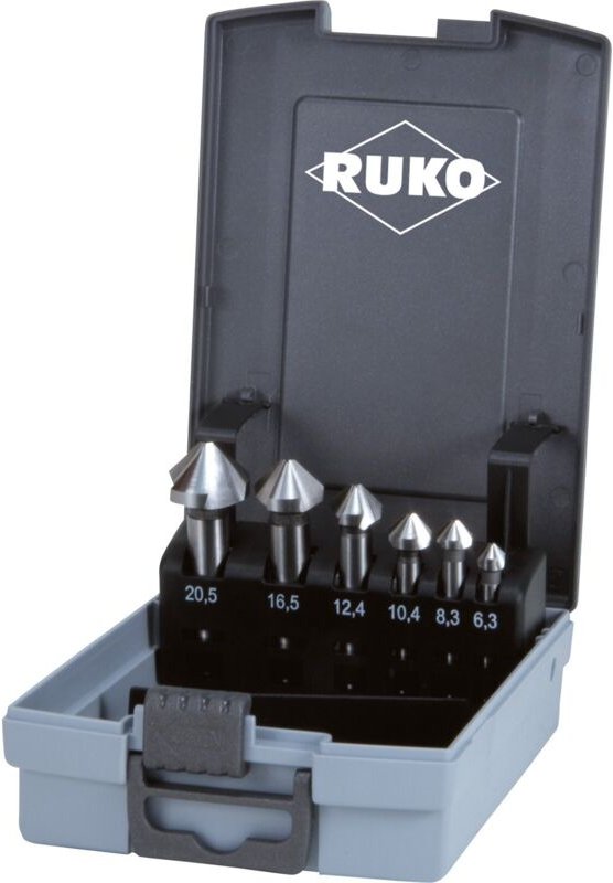 Thumbnail - 102152ERO Kegelsenker-Set 6teilig 6.3 mm, 8.3 mm, 10.4 mm, 12.4 mm, 16.5 mm, 20.5 mm HSSE-Co 5 - Ruko