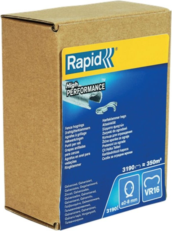 Rapid Vr16 Drahtgitterklammern, Verzinkter Stahl 3190 Stück