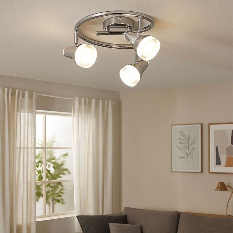 Globo Lighting - Deckenleuchte schwenkbar Spotrondell chrom Glas Kristalle Deckenlampe, Kunststoff Metall, 3x led 4W 240...