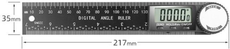 Digitales Winkellineal mit LCD-Display, Winkelmessung aus Edelstahl, Winkelanzeige für Holzarbeiten, Hausaufgaben, Handw...