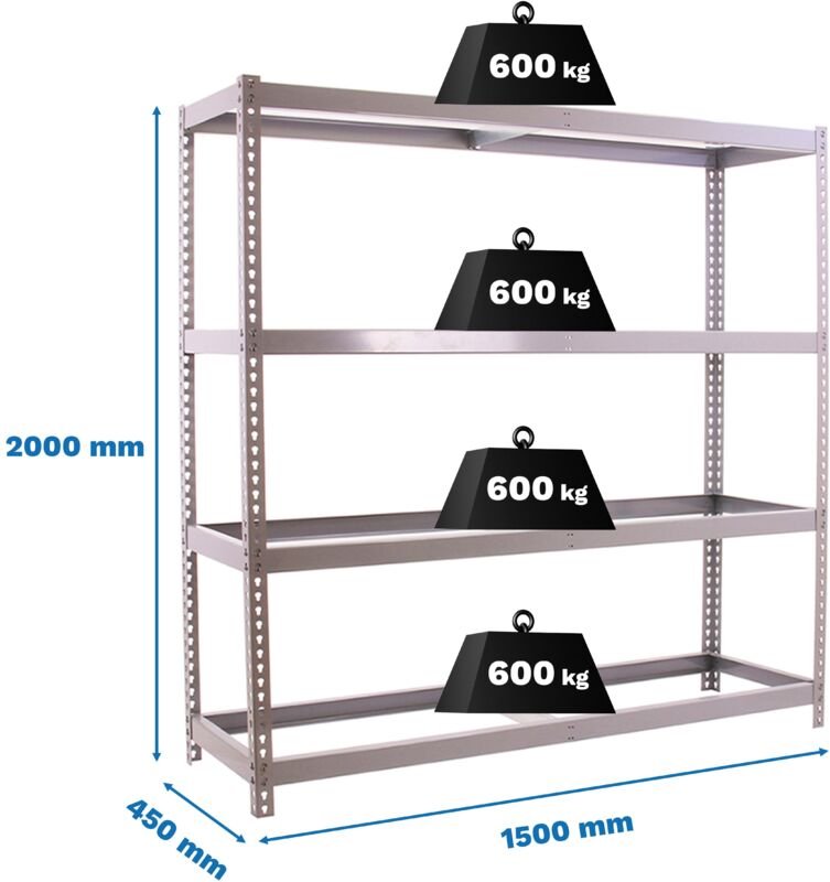 Simonrack Metallregal 4 Etagen galvanisiert robust