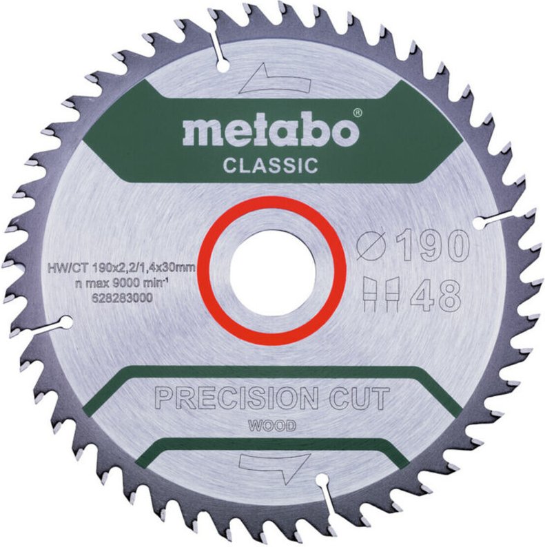 Sägeblatt 'precision cut wood - classic', 190x2,2/1,4x30 Z48 wz 15° (628283000) - Metabo