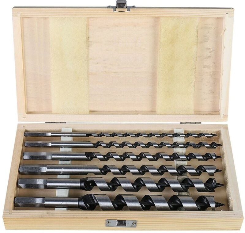 Holzbohrer Set 6 Tlg Schlangenbohrer Spiralbohrer Set 10-20mm Balkenbohrer Bohrer Lang 230mm