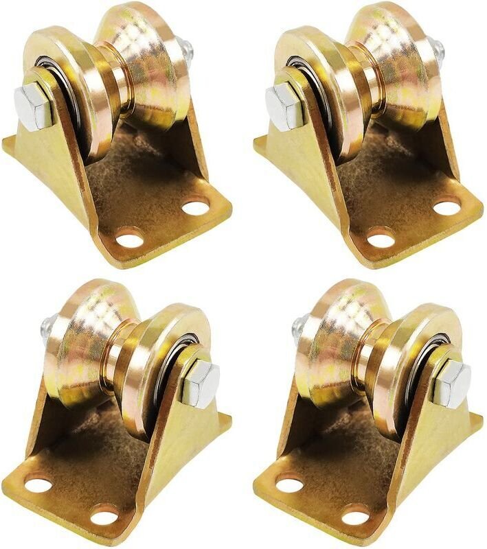 4 Pcs Poulie Simple pour de Levage Mouflage - Rail Roulette Portail Coulissan - Roue Gorge Forme en V de 55mm - Pour cor...