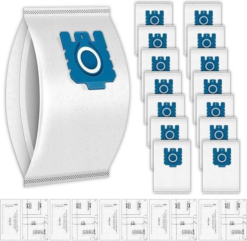 (20 Stück) Ersatz-Staubbeutel und Airclean-Filter, kompatibel mit Miele Staubsaugern der Serien GN, XU, C1, C2, C3, S227...