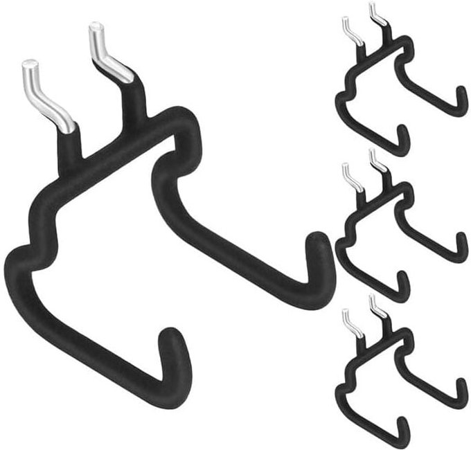 Robuste Stecktafelhaken – Doppelbohr-Stecktafelhaken und Zubehörtasche, ideal für Wandstecktafeln und Wandwerkzeughalter...