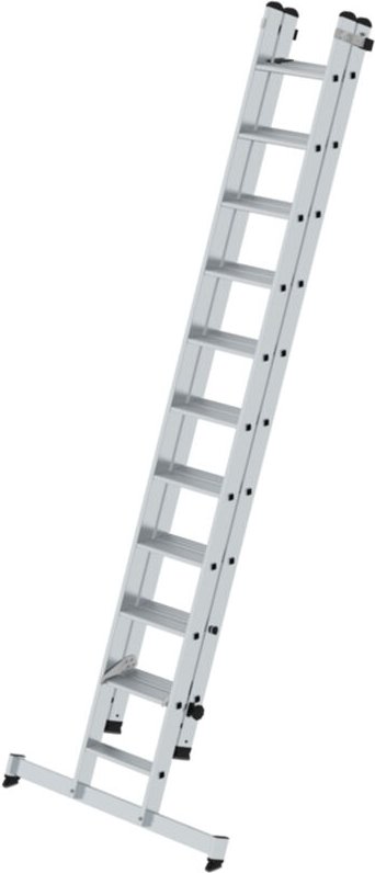 MUNK Stufen-Schiebeleiter mit nivello-Traverse 2-teilig 11+10 Stufen