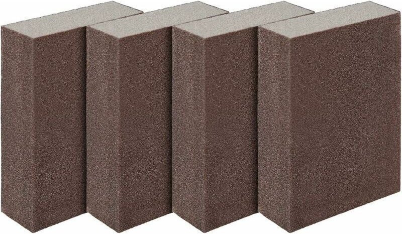 Set mit 4 Schleifschwämmen/Schleifblöcken für nasse und trockene Oberflächen, superfein (Körnung 320 bis 400) Schleifmit...