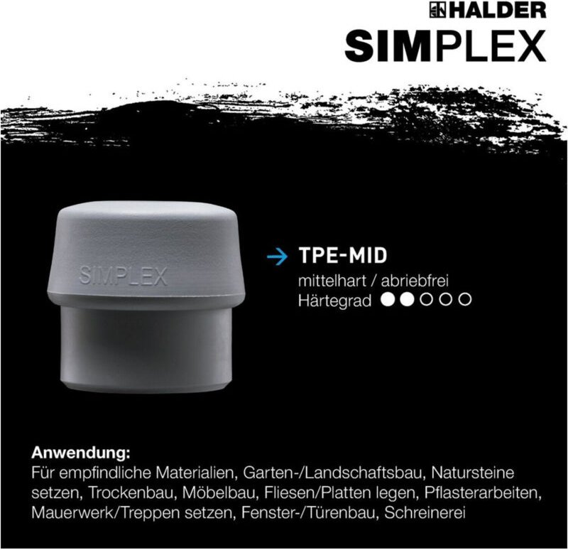 Thumbnail - Halder simplex 3113.040 Schonhammer ergonomischer Griff, mittelhart, weich 345 g 325 mm 1 St.